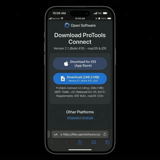 iPhone Safari browser showing NetMirror web app download page on iOS 17