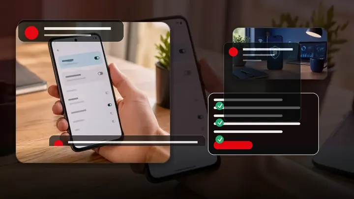 Mobile view of an APK download checklist and file review scene